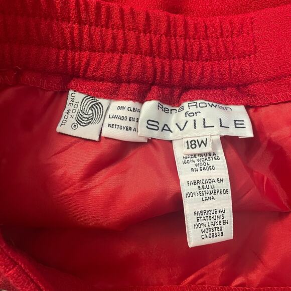 Vintage Mini Skirt Size 18W Red Solid Short Mini Worsted Wool Preppy Minimal 90s - Picture 9 of 11